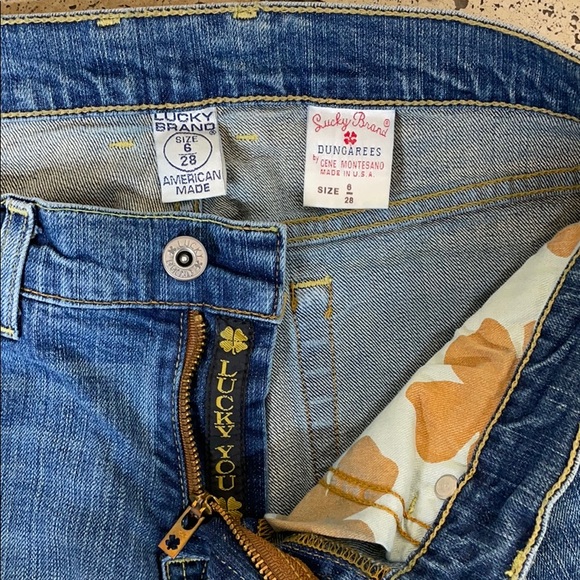 Lucky Brand Dungarees 6/28 blue jeans/ distressed - Picture 3 of 11